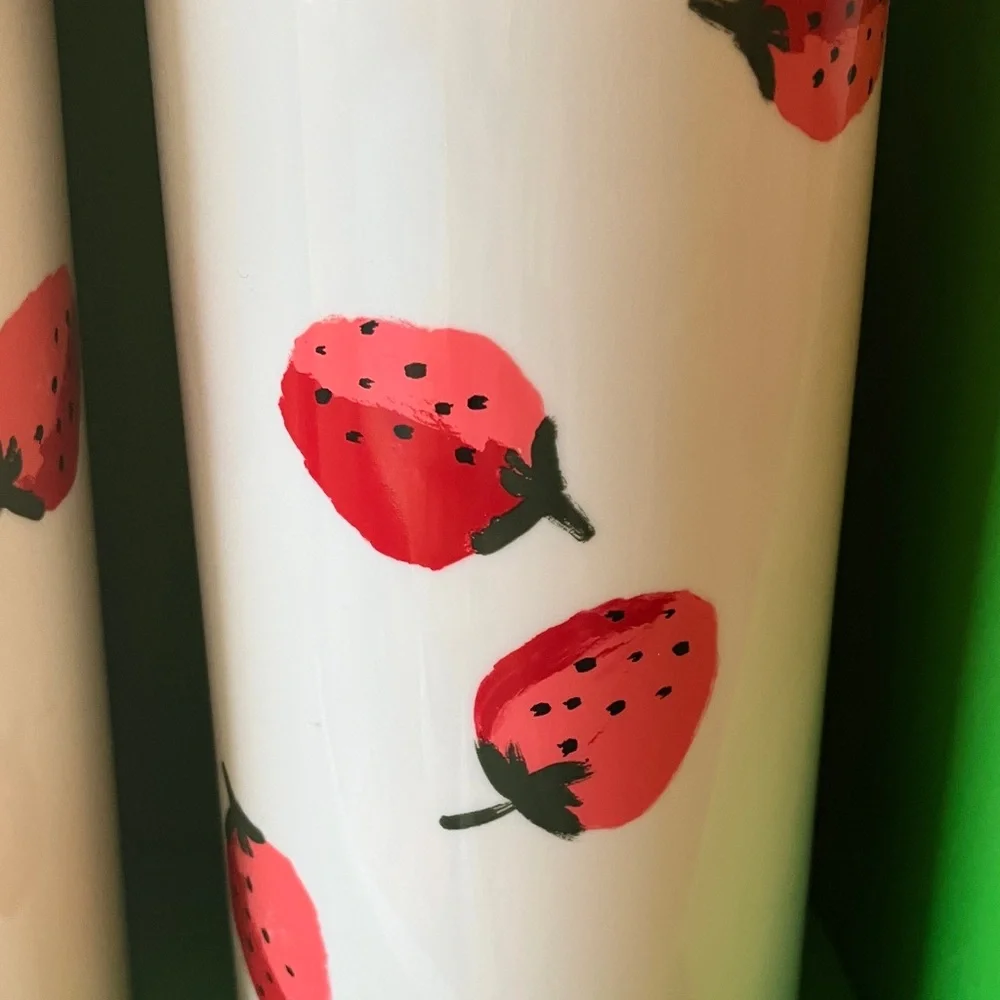 Kate Spade: NIB Strawberry Print Tumbler Duo- set of 2